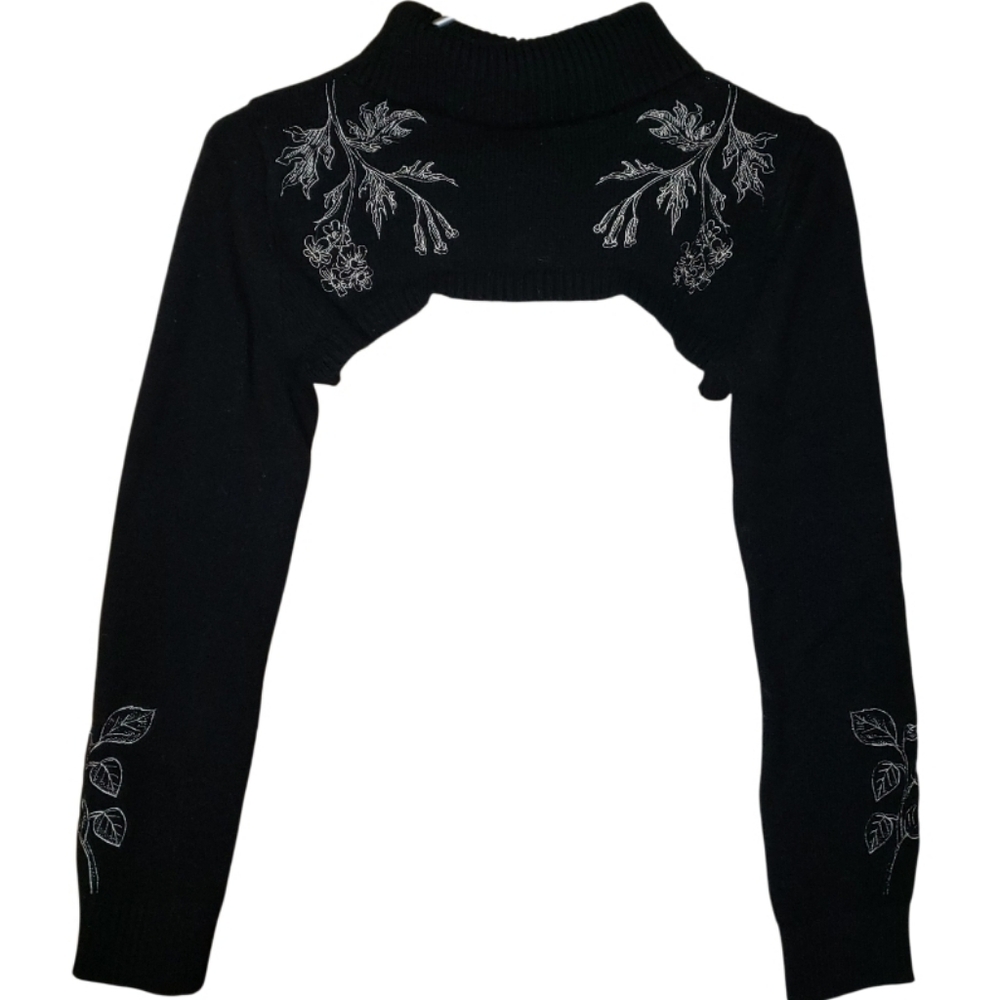 Disturbia Almalthea Embroidered Roll Neck Extreme Crop Sweater - Picture 4 of 8